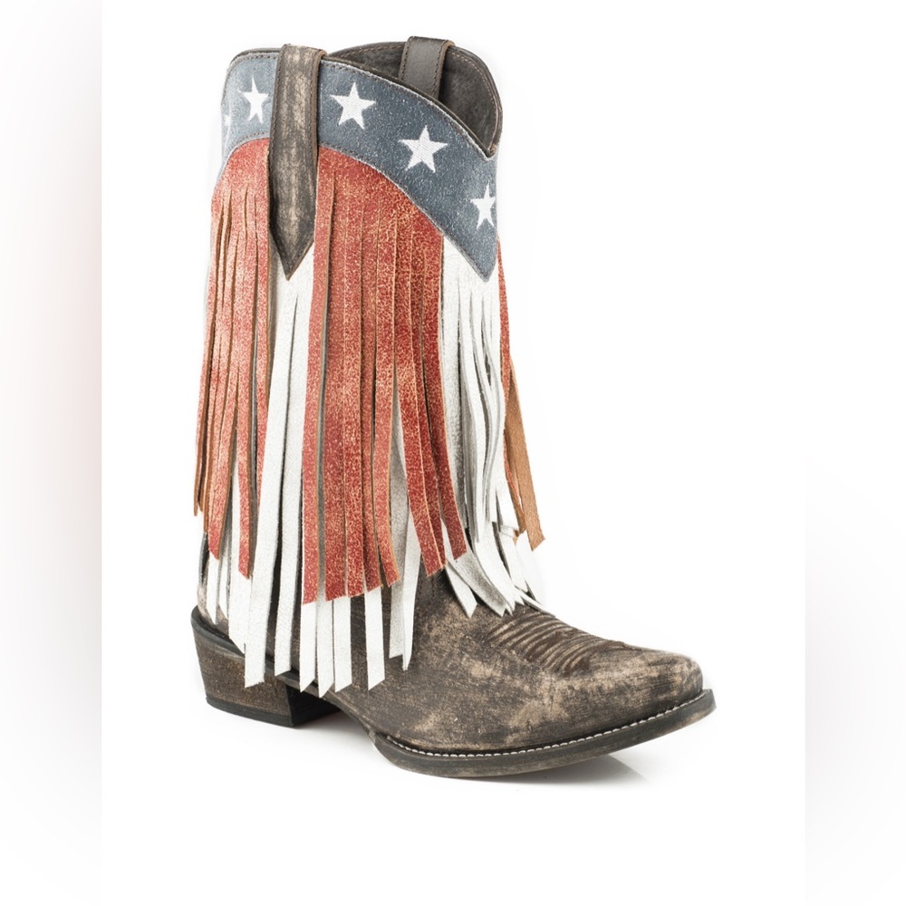 Roper Women’s American Beauty Fringe Western Boots - Snip Toe